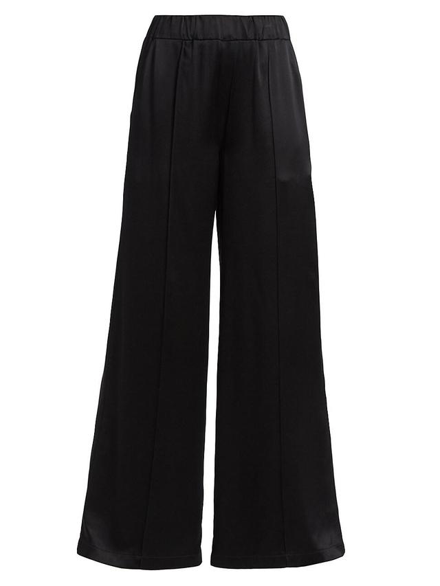 Womens Silk Wide-Leg Pants Product Image