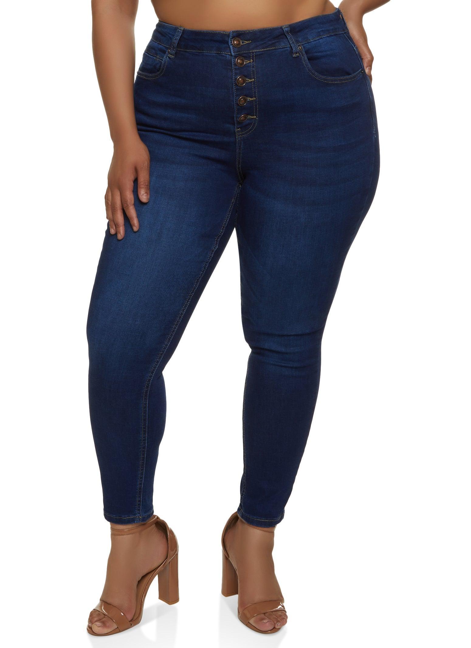 Womens Plus Size WAX 5 Button Jeans Product Image