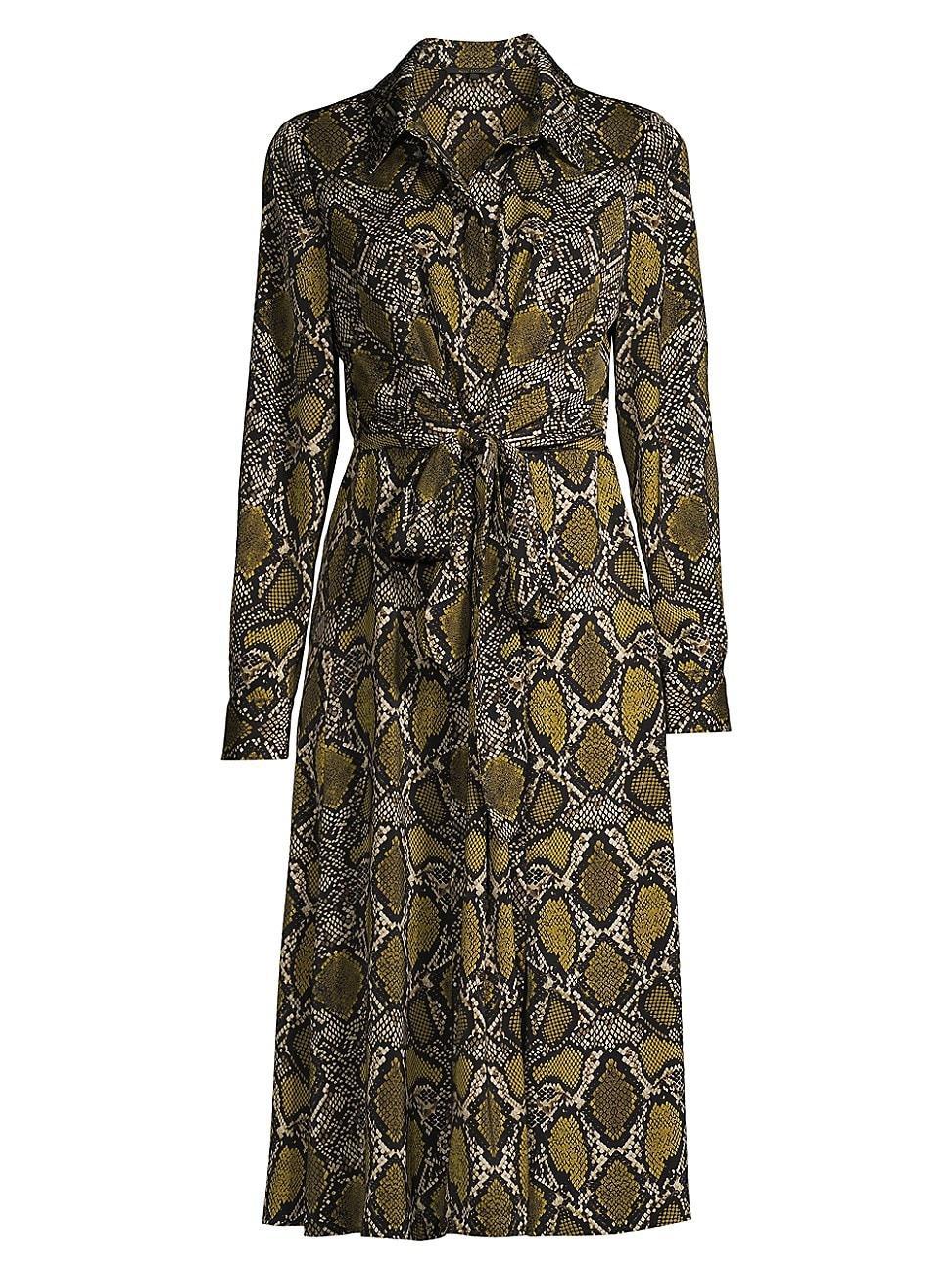 Womens Marina Snakeskin-Printed Shirtdress Product Image