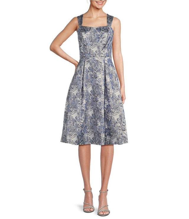 Alex Evenings Sleeveless Square Neck Floral Knee Length Dress Product Image