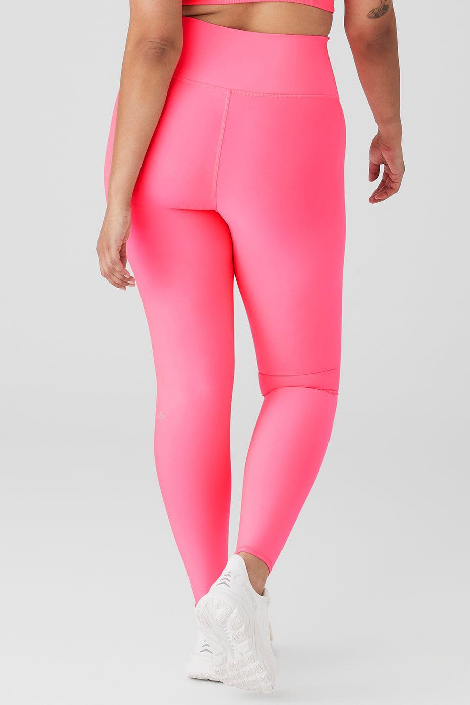 High-Waist Airlift Legging - Fluorescent Pink Coral Product Image