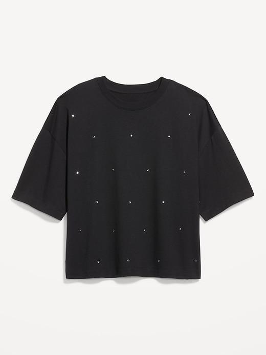 Oversized Crew-Neck Embellished T-Shirt Product Image