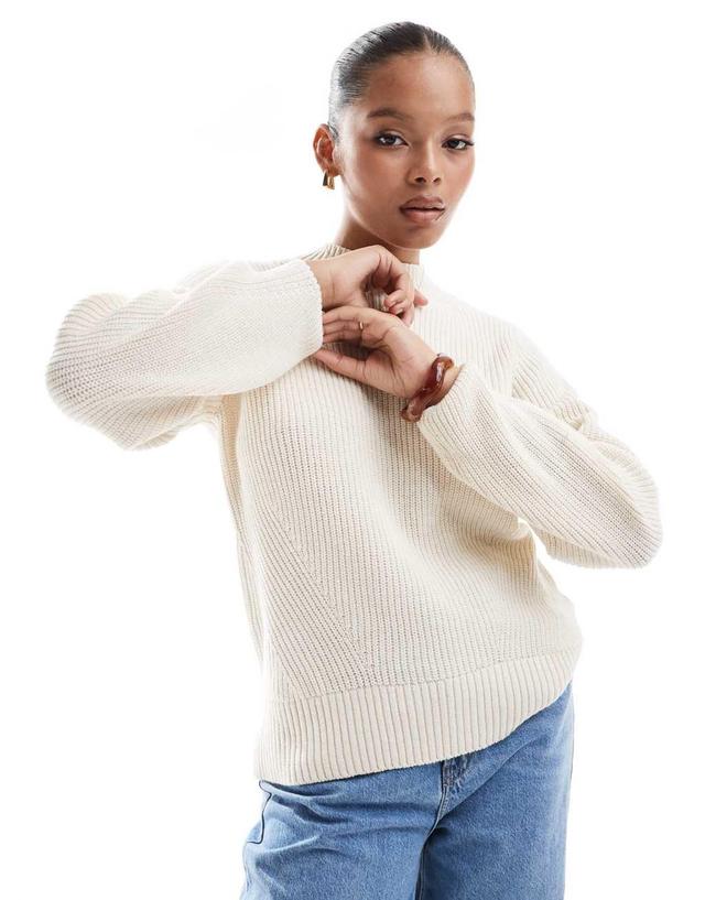 Selected Femme sweater with oversized sleeves in cream Product Image