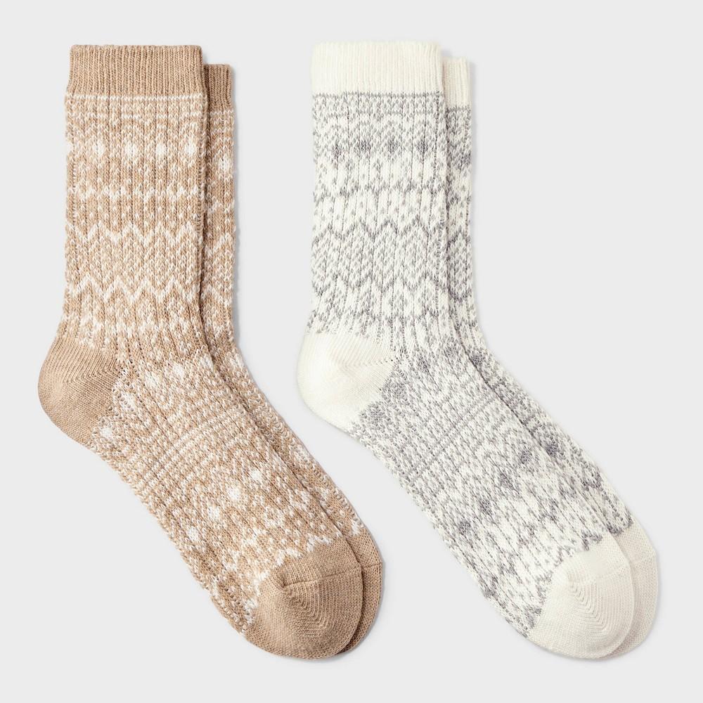 Womens Midweight Snowfall Fair Isle 2pk Boot Socks - All In Motion 4-10 Product Image