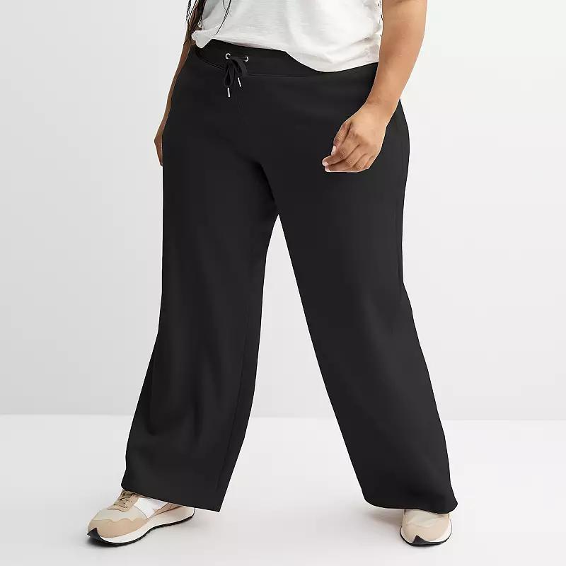 Plus Size Sonoma Goods For Life Fleece Wide Leg Pants, Womens Product Image