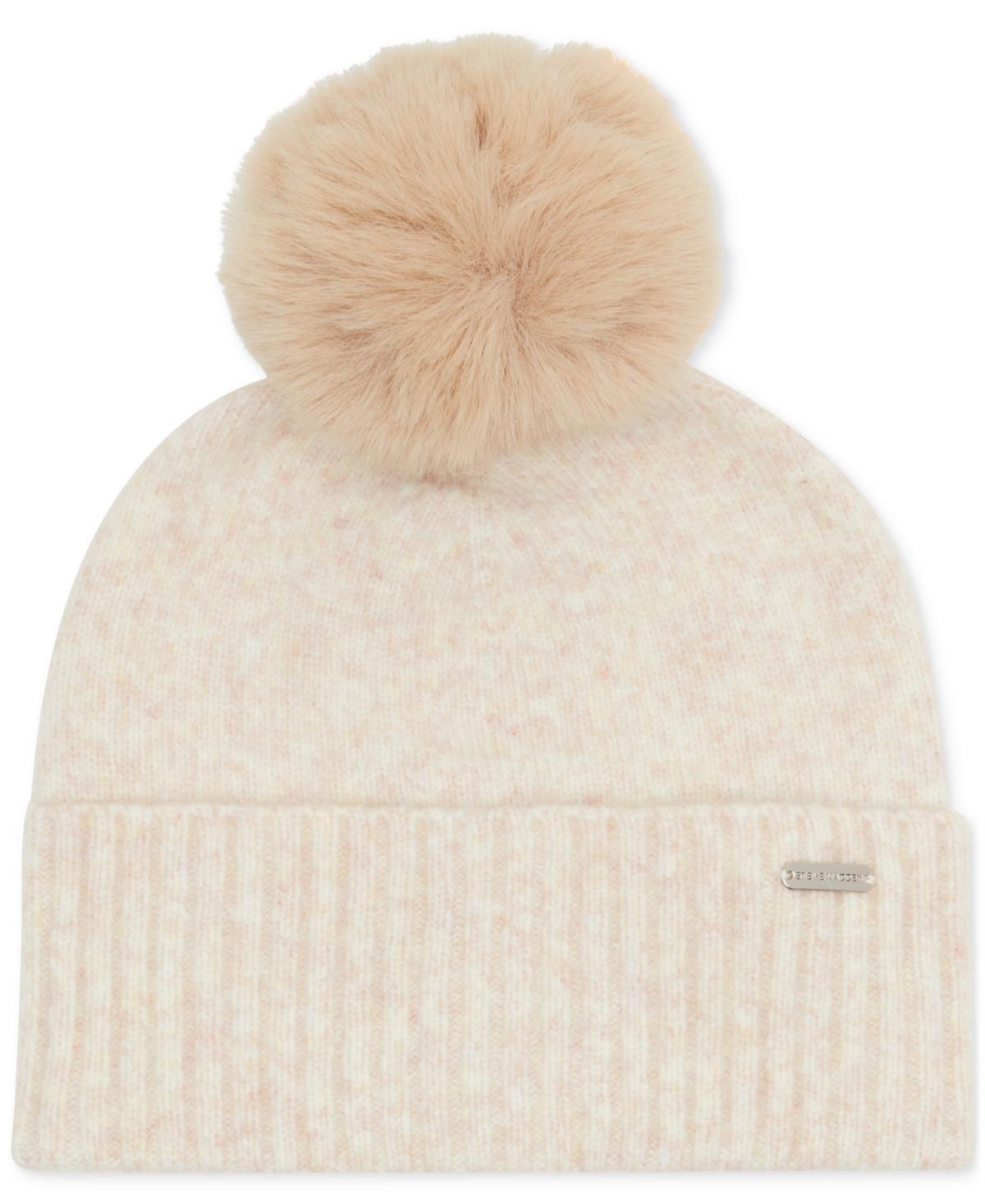 Steve Madden Womens Marled Knit Pom Pom Beanie product image