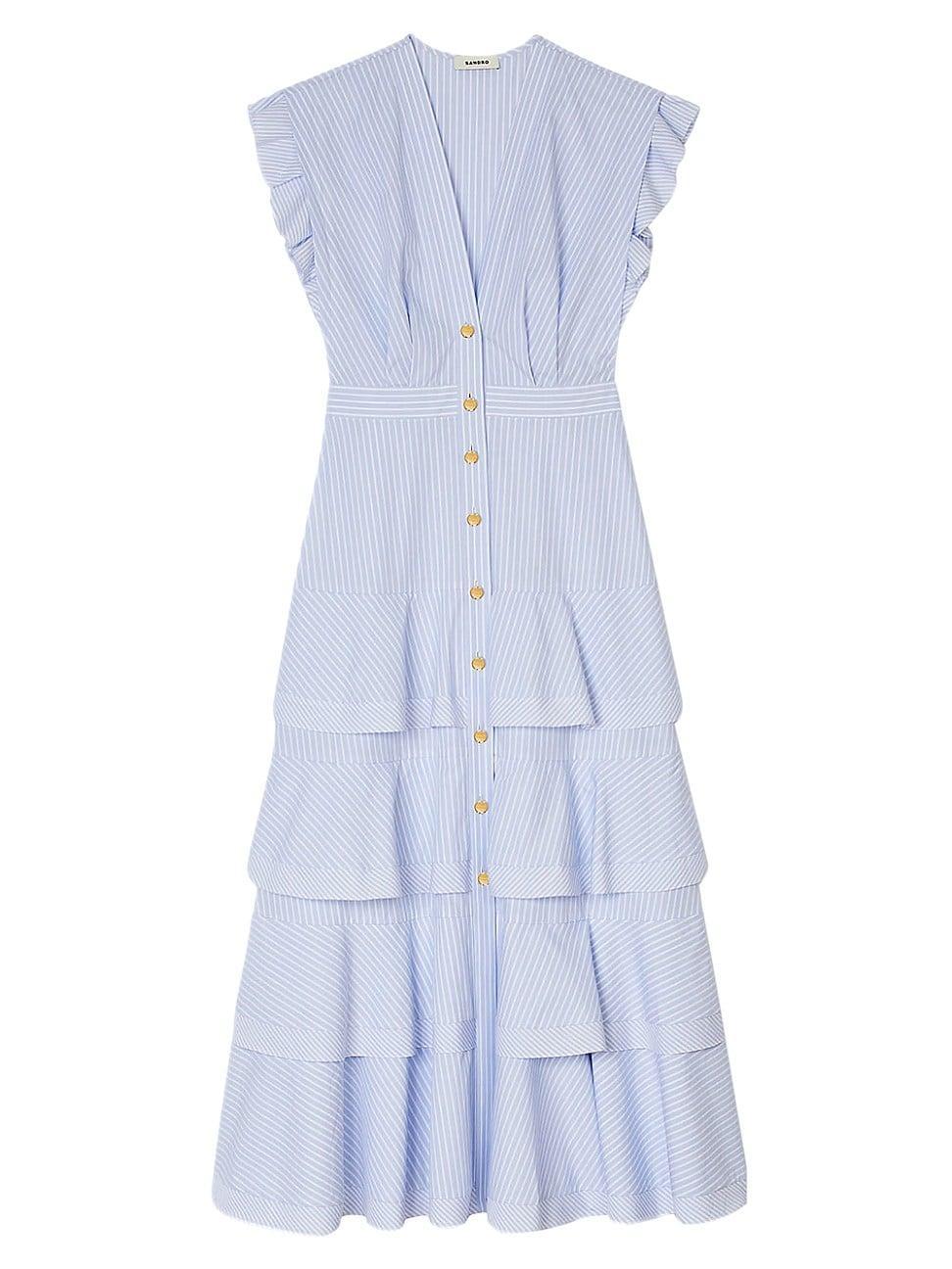 Womens Ruffled Midi Dress Product Image