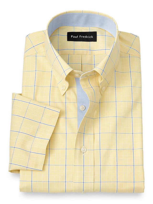 Tailored Fit Comfort Stretch Non-iron Check Dress Shirt With Contrast Trim Product Image