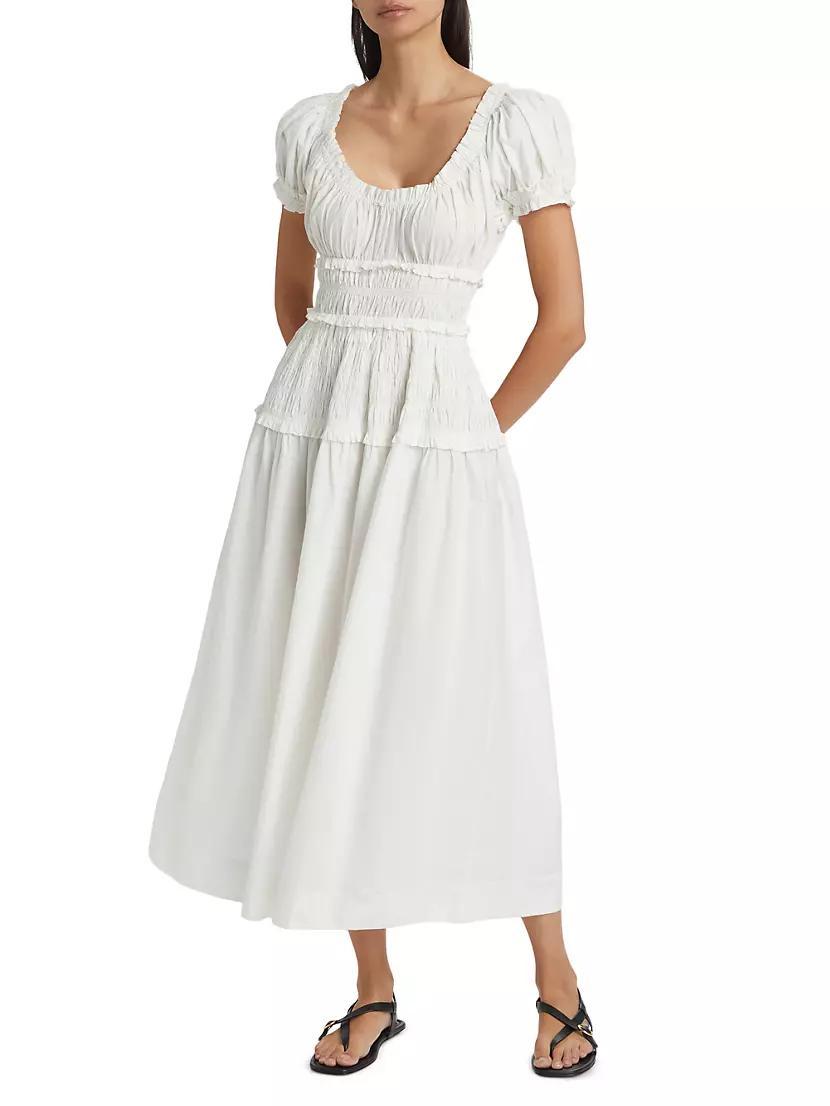 Leanne Ruched Cotton Maxi Dress Product Image