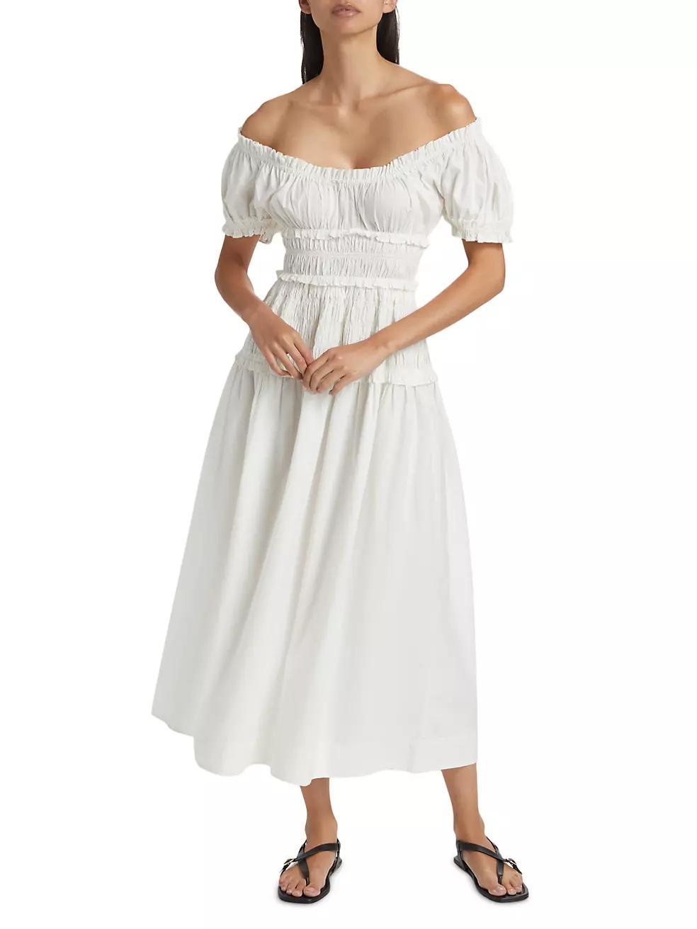 Leanne Ruched Cotton Maxi Dress Product Image