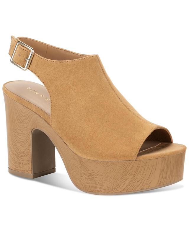 Sun + Stone Womens Jimmiee Peep Toe Block Heel Platform Shooties, Created for Macys Product Image