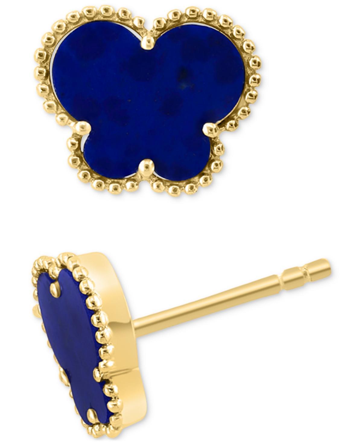 Effy Lapis Lazuli Butterfly Silhouette Stud Earrings in 14k Gold Product Image