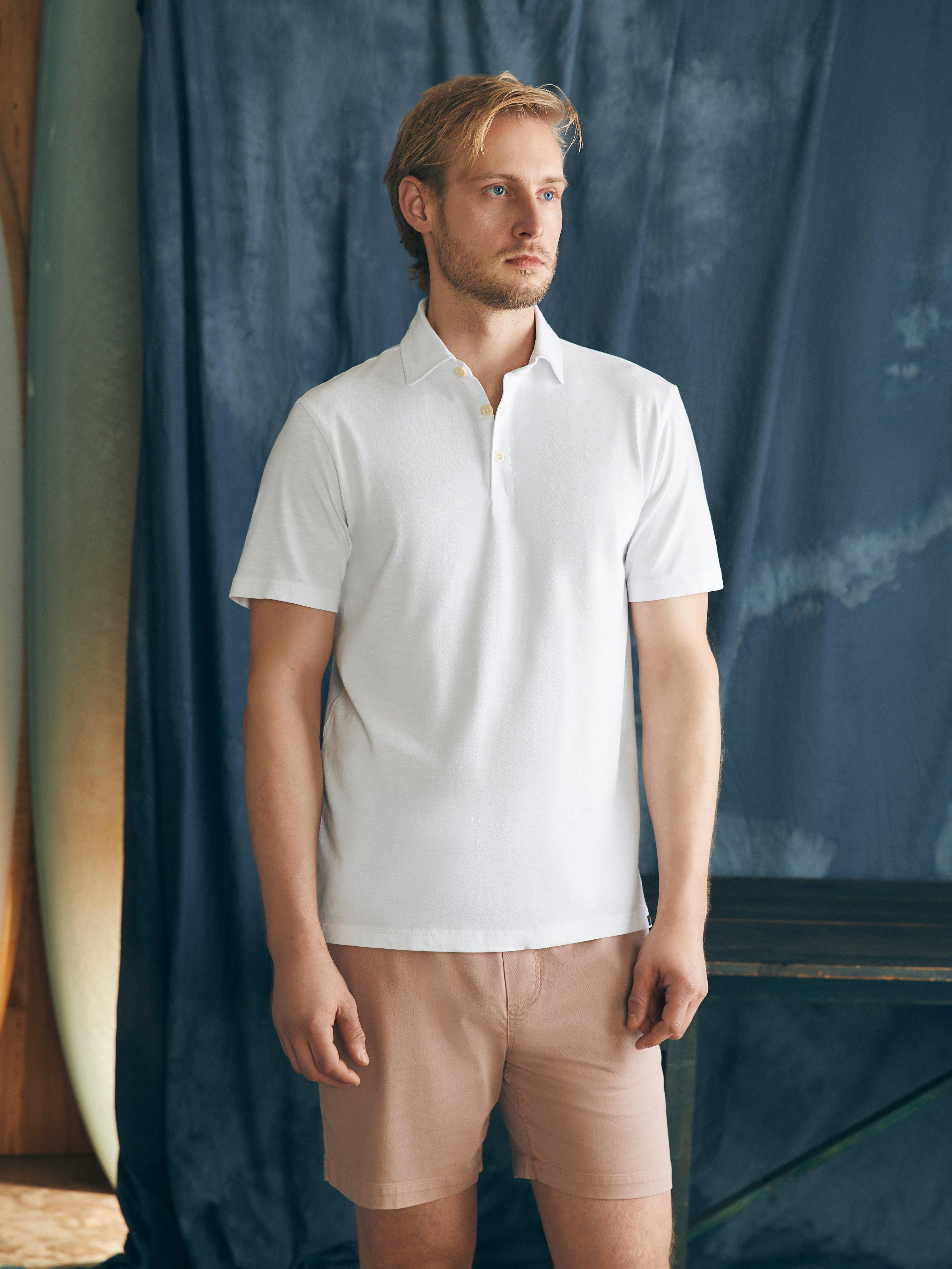 Sunwashed T-Shirt Polo - White Male Product Image