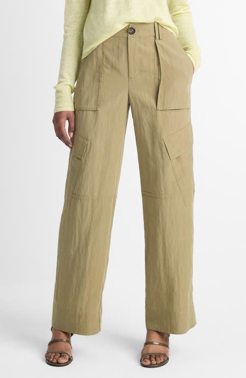 VINCE Mid-rise Fluid Wide Cargo Trousers In Earthly product image