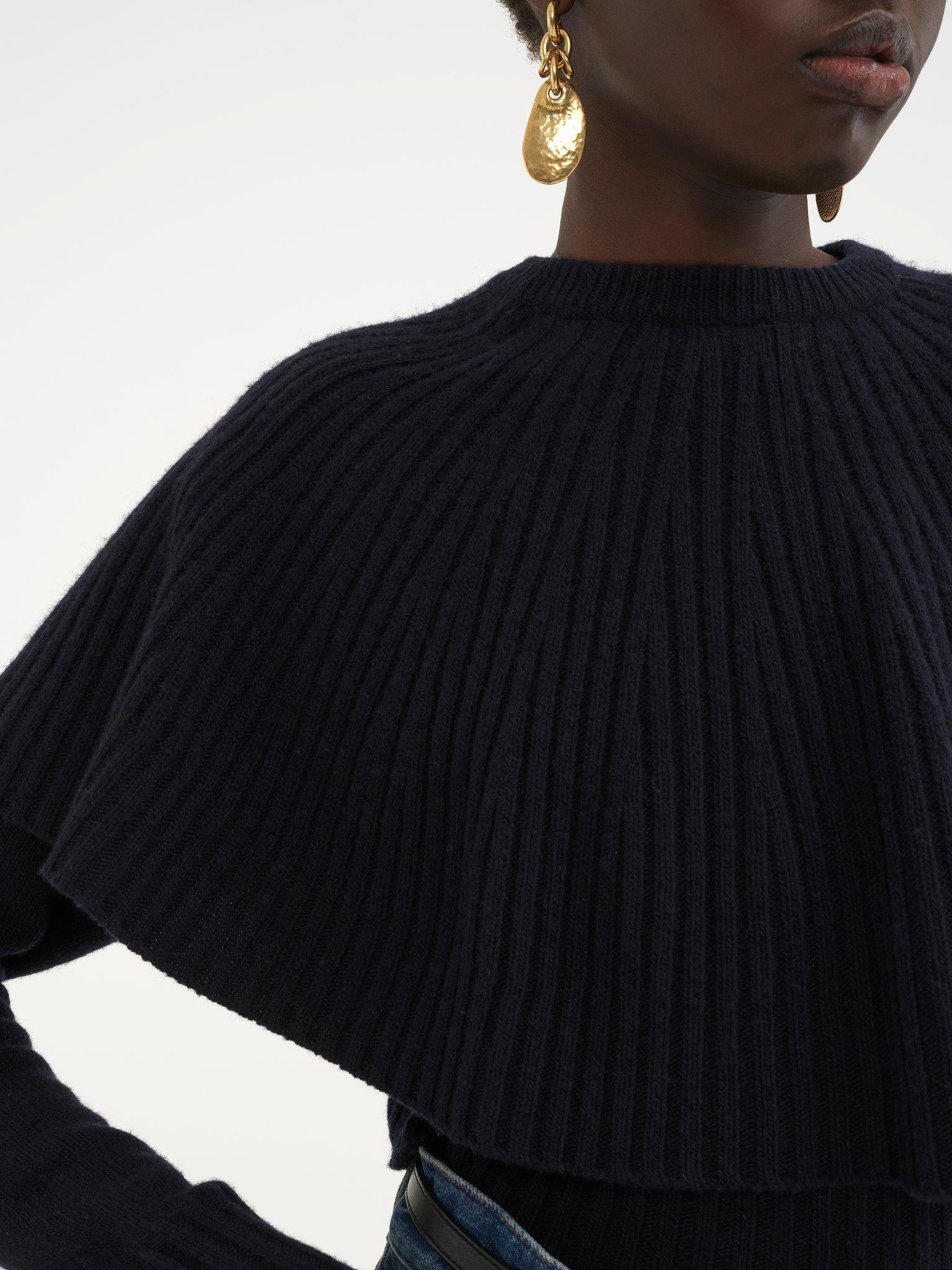 Cape sweater in wool & cashmere Product Image