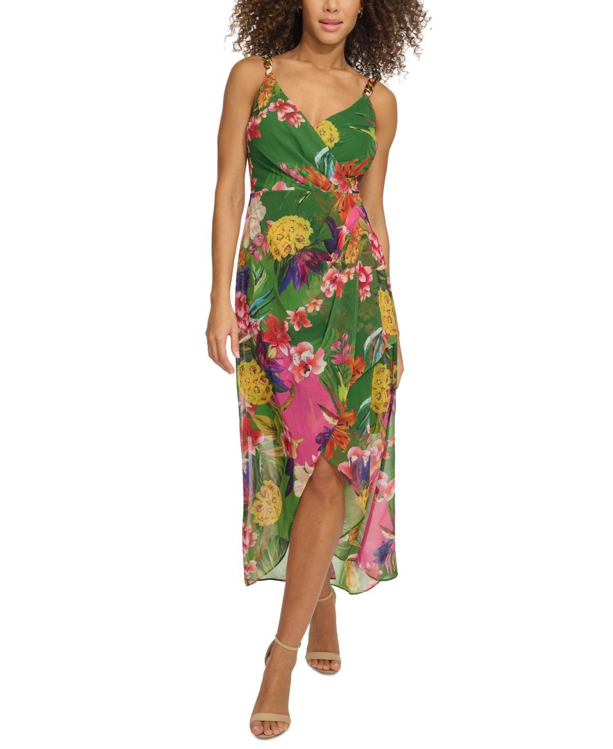 Siena Womens Floral Print Sleeveless High-Low Maxi Dress Product Image