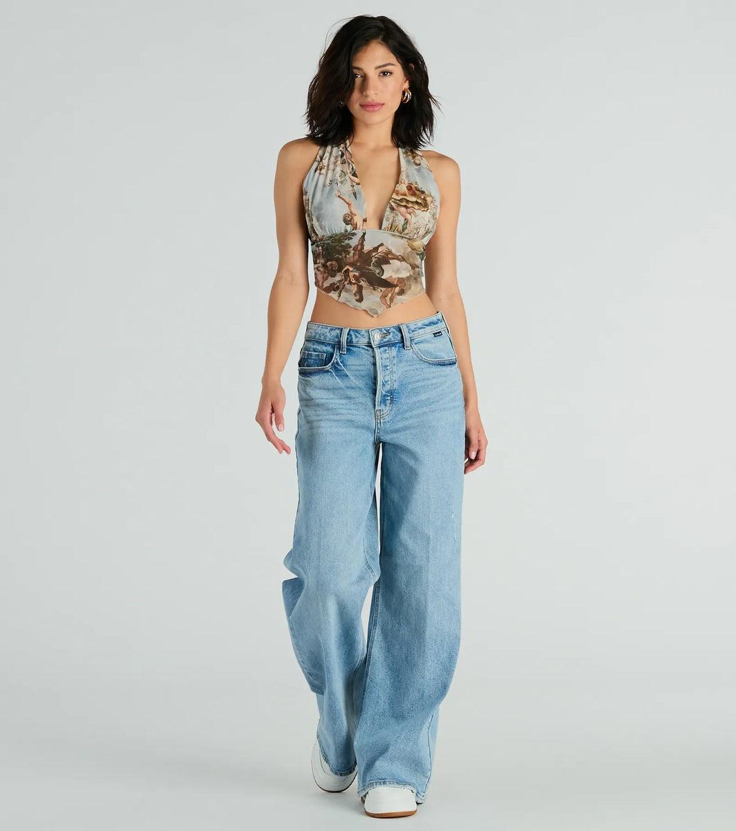 Catch Your Eye Art Print Halter Crop Top Product Image