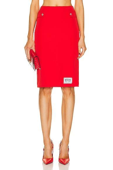 Moschino Jeans Cady Skirt Red. (also in ). Product Image