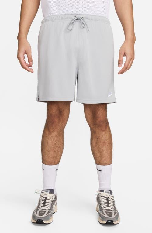 NIKE Club Flow Mesh Athletic Shorts In Light Smoke Grey/white Product Image