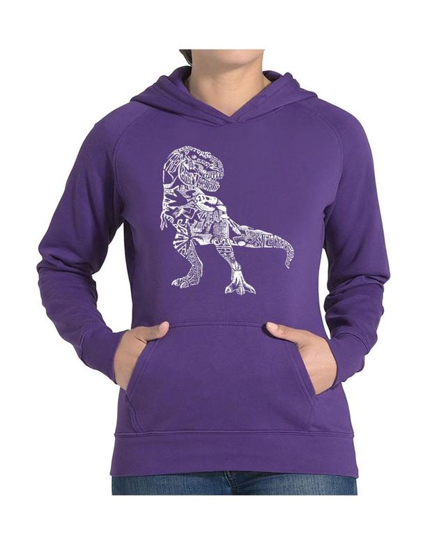 La Pop Art Womens Word Art Hooded Sweatshirt -Dino Pics Product Image