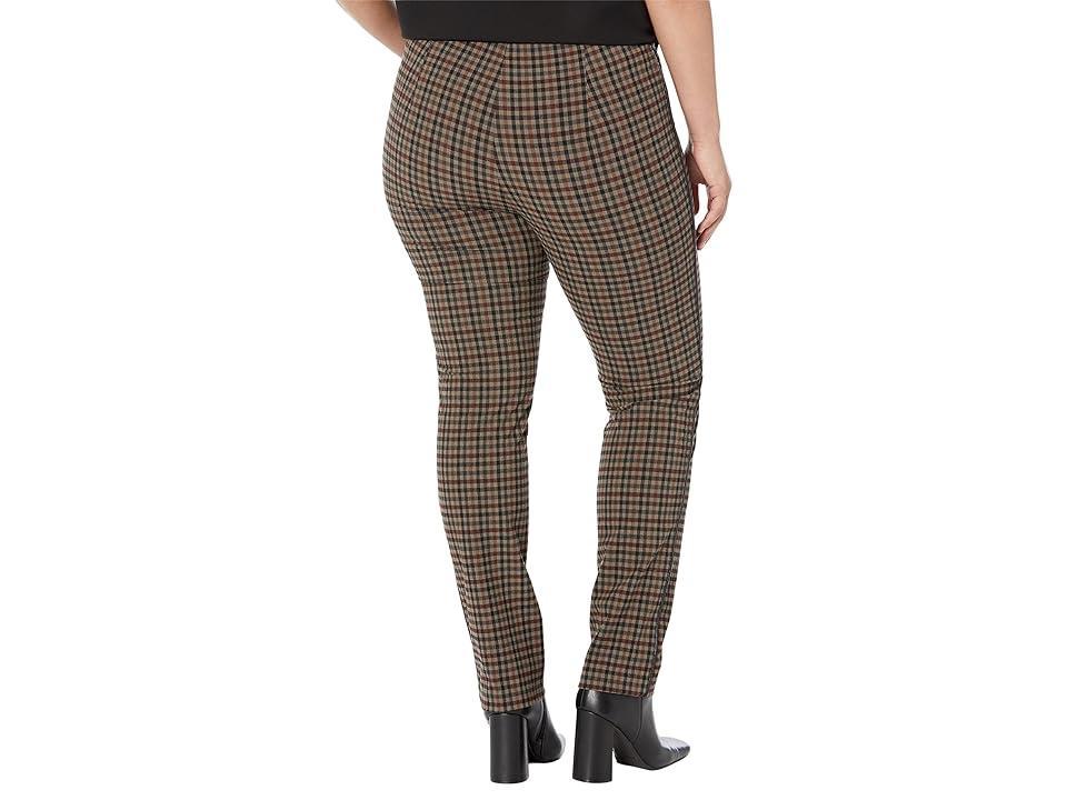 Lisette L Montreal Emery Plaid Slim Ankle Pants with Leather Piping Women's Casual Pants Product Image