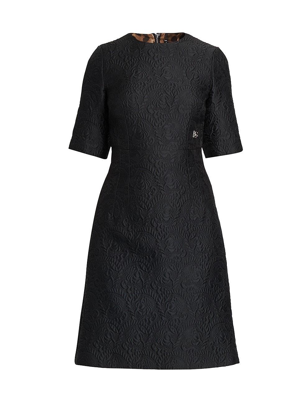 Womens Brocade Jacqaurd A-Liine Dress Product Image