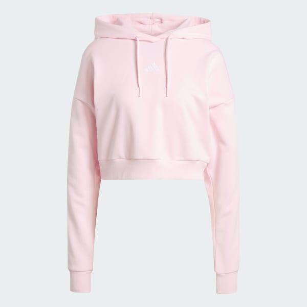 Essentials 3-Stripes French Terry Crop Hoodie Product Image