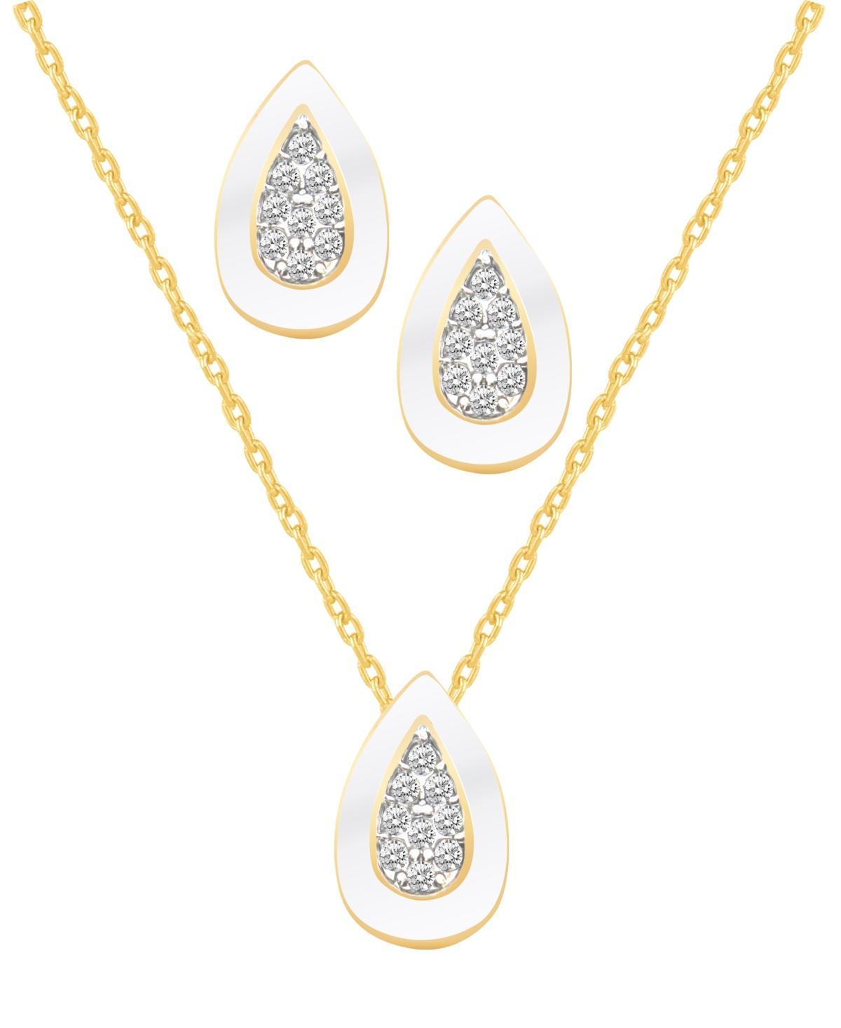 Crystal Enamel Necklace and Earring Set, 2-Piece Product Image