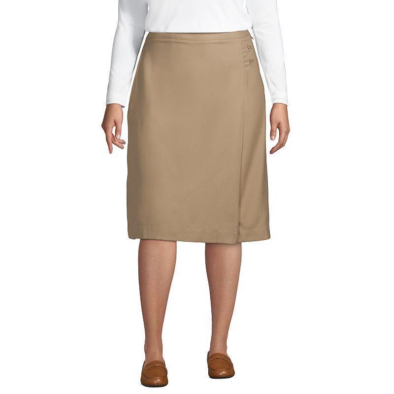 Womens Lands End Solid Below the Knee A-line Skirt Product Image