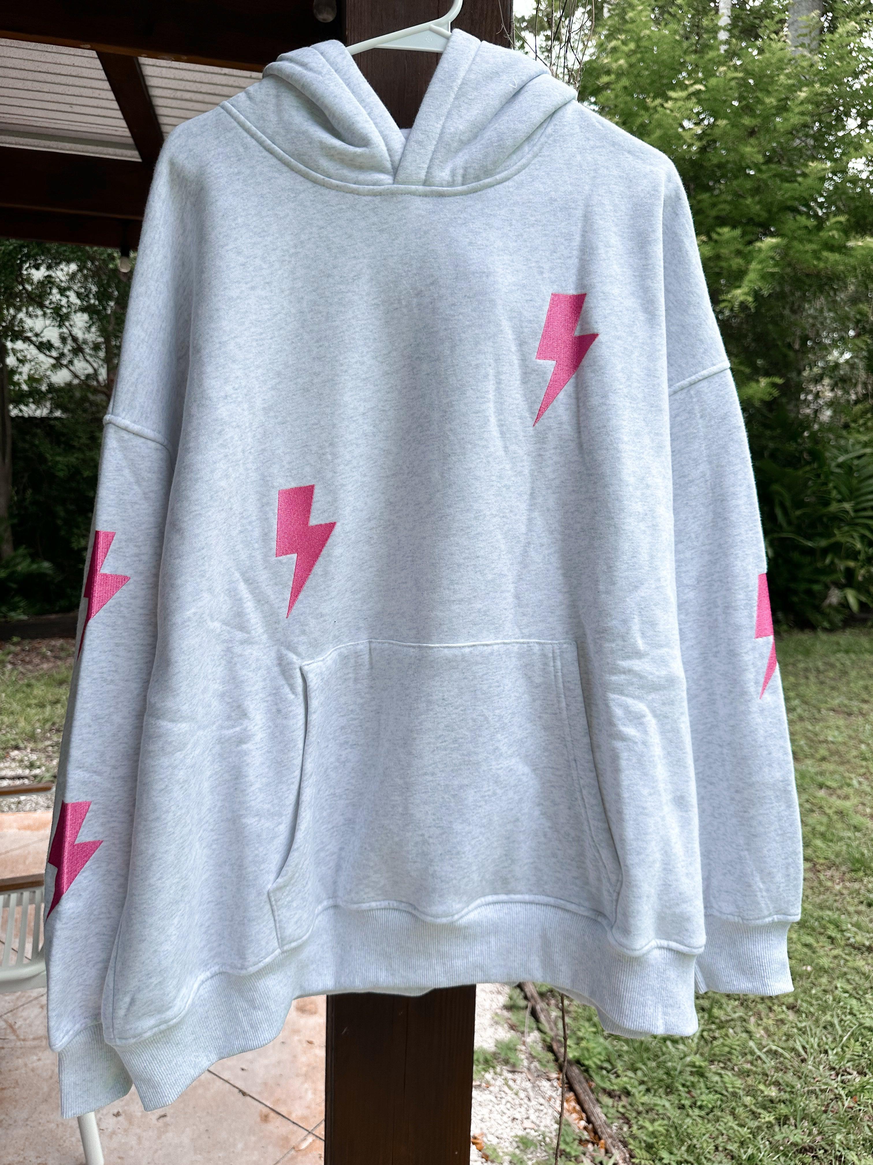 Embroider Lightning Bolt Hoodie Product Image