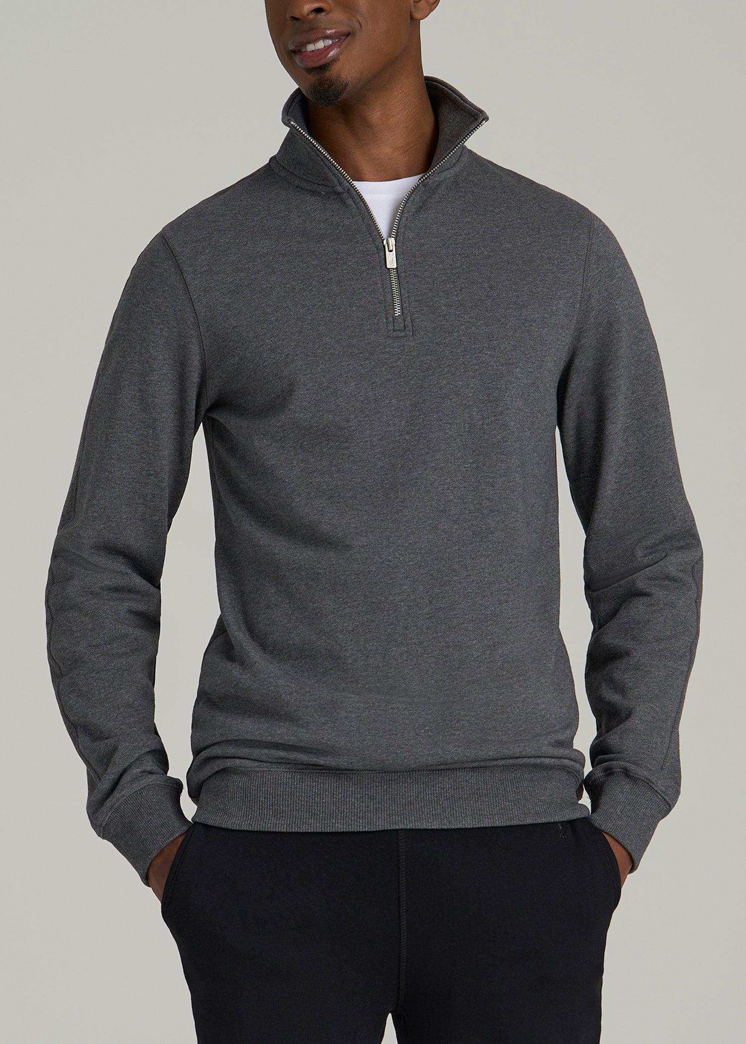 Wearever 2.0 French Terry Quarter-Zip Tall Men's Sweatshirt in Charcoal Mix Male Product Image