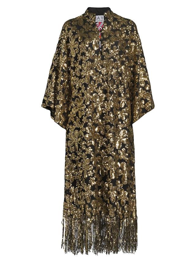 Womens Floral Sequined Midi Caftan Product Image