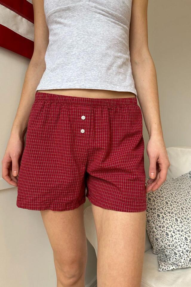 Keira Long Gingham Boxer Shorts Product Image