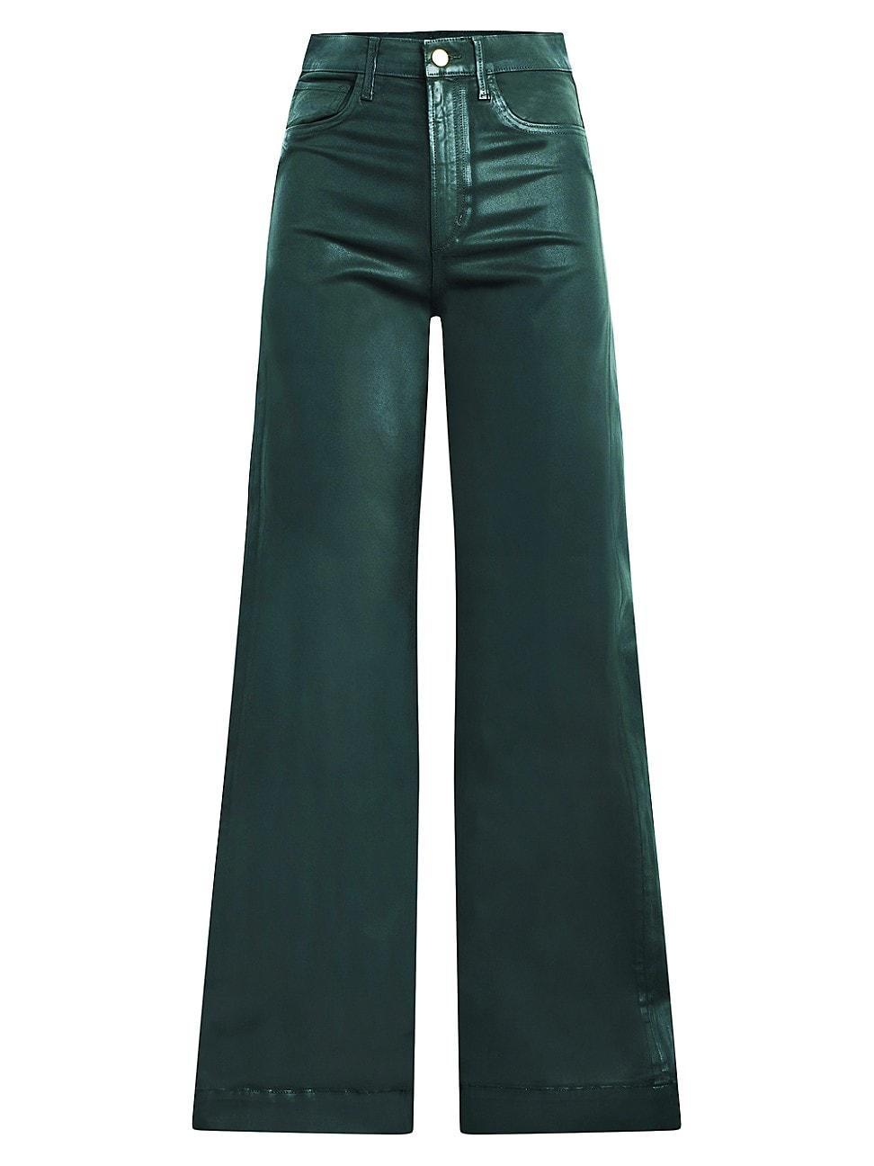 Womens The Mia High-Rise Coated Wide-Leg Jeans Product Image