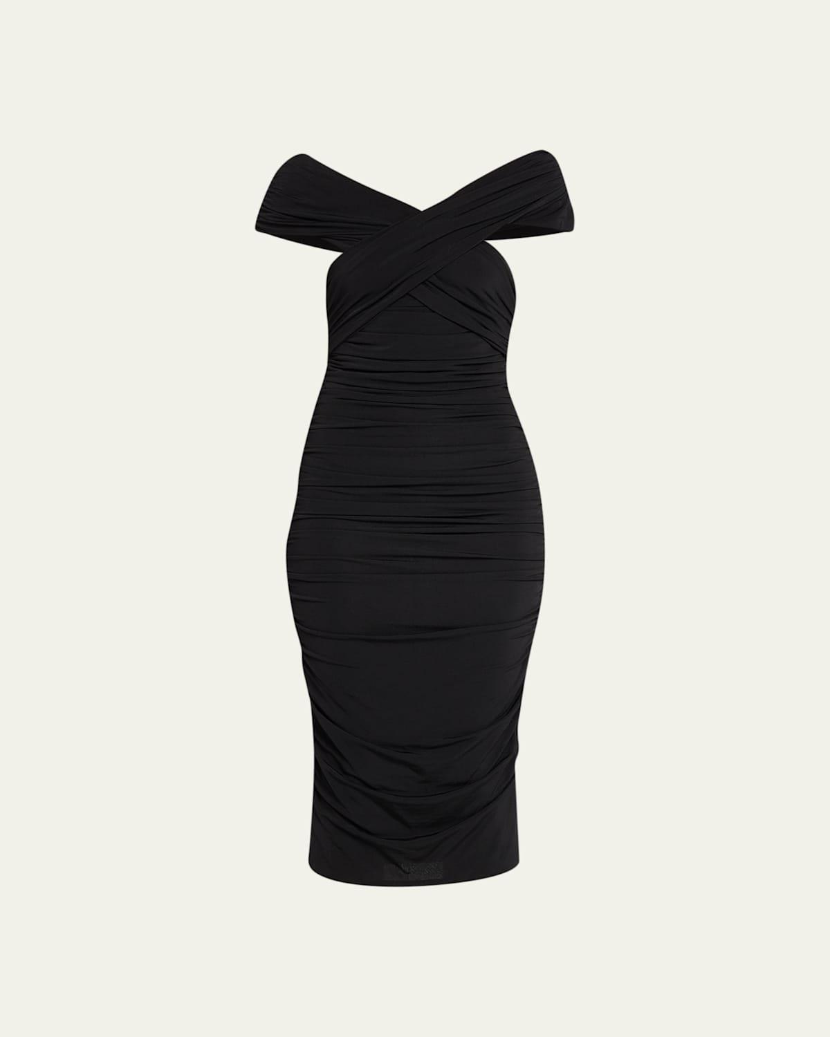 Womens Ruched Jersey Midi-Dress Product Image