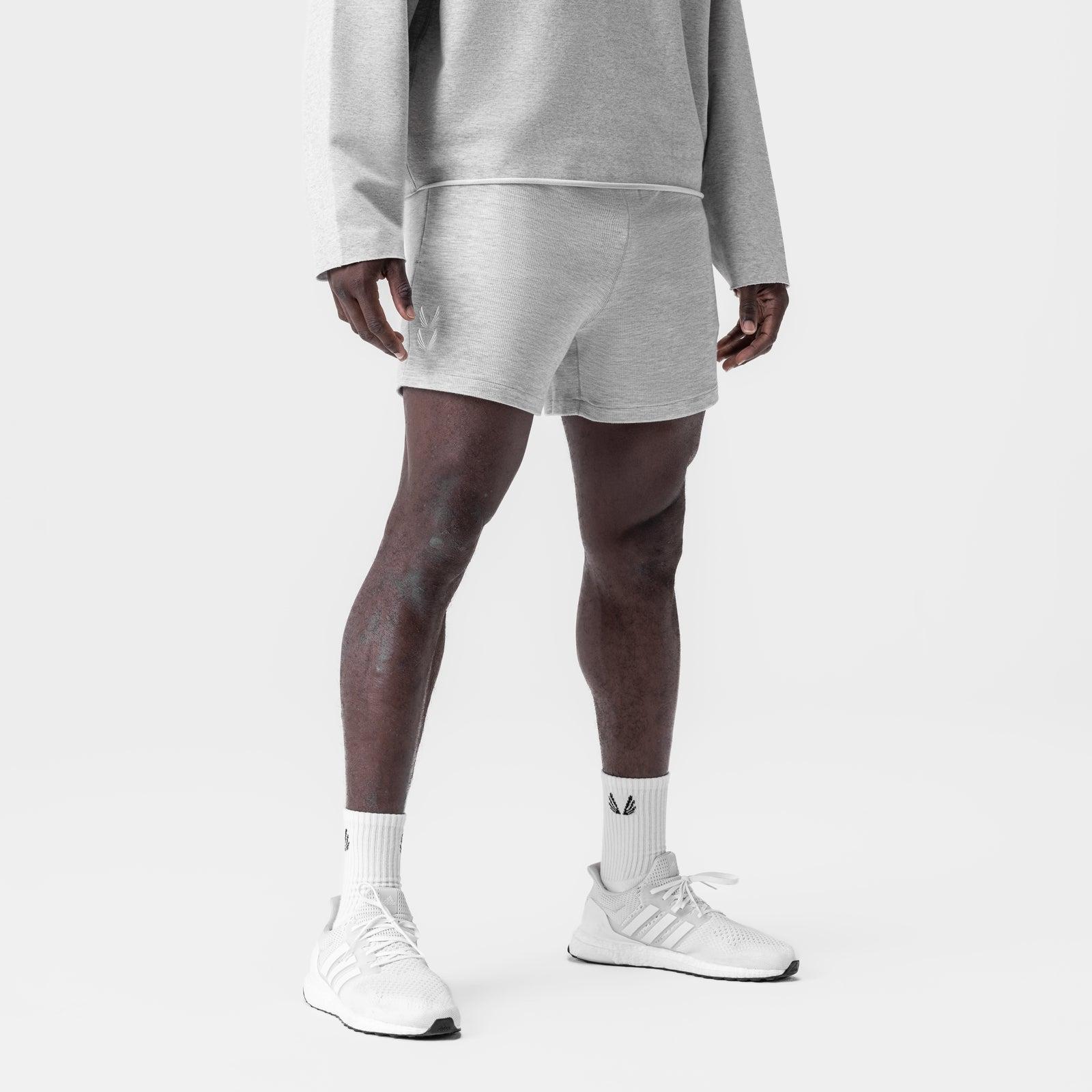 0954. Waffle Knit Sweat Short - Heather Grey Product Image