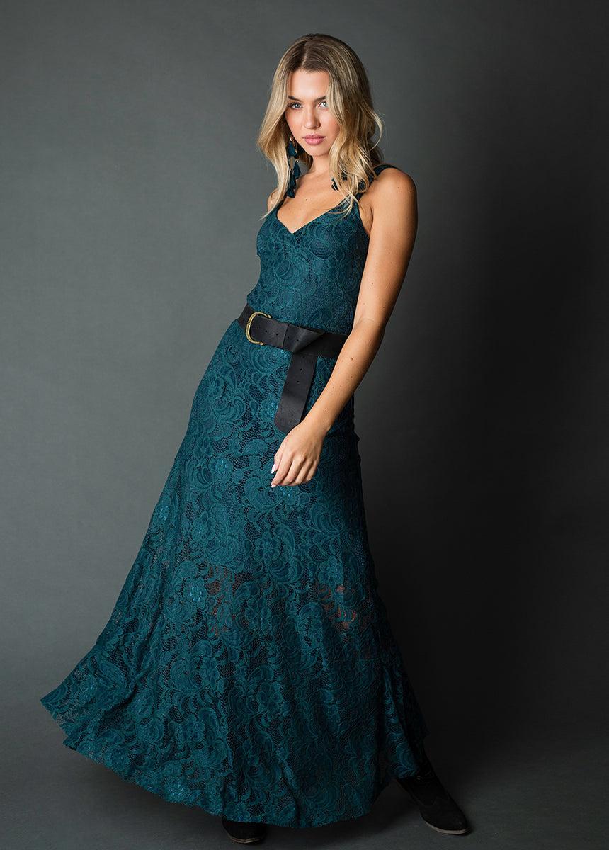 Carmel Slip Dress in Deep Teal product image