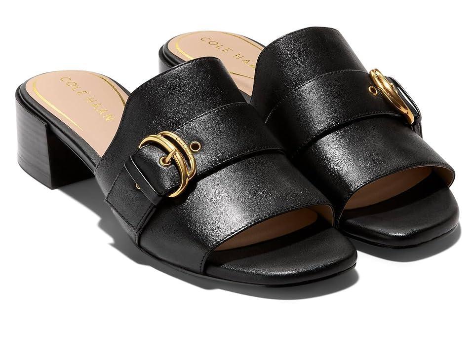 Cole Haan Crosby Slide Sandal Leather/Black Stack) Women's Sandals Product Image