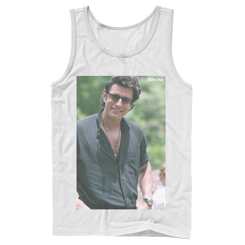 Mens Jurassic Park Jeff Goldblum Smile Poster Style Tank Top Athletic Grey Product Image