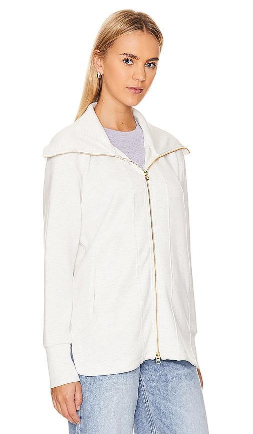 Varley Raleigh Zip Through Sweater (Ivory Marl) Women's Sweater Product Image