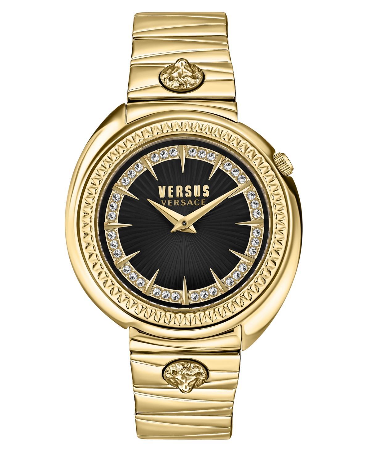 Versus Versace Womens 2 Hand Quartz Tortona Crystal Gold-Tone Stainless Steel Bracelet Watch 38mm Product Image