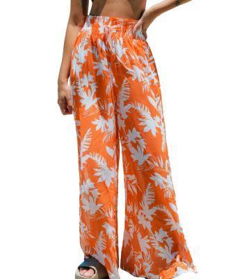 Cupshe Womens Smocked Wide Leg Cover-Up Pants Product Image