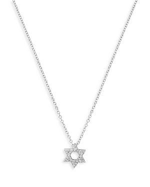 Womens 14K White Gold & Diamond Star-Of-David Pendant Necklace Product Image