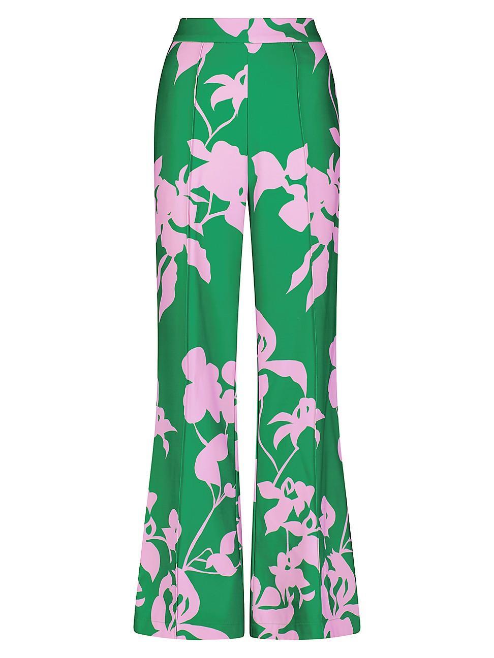 Womens Floral Wide-Leg Trousers Product Image