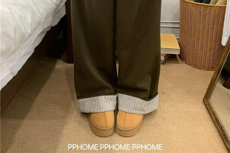 High Rise Plain Wide Leg Pants Product Image