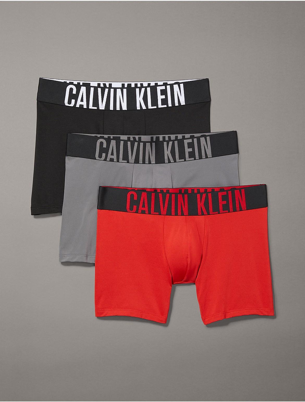 Calvin Klein Underwear Intense Power 3-Pack Boxer Brief Grey Sky/Pompeian Red) Men's Underwear Product Image