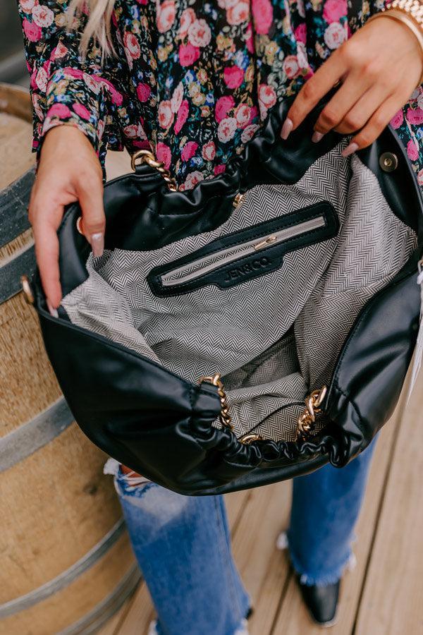 The Preston Faux Leather Tote In Black Product Image