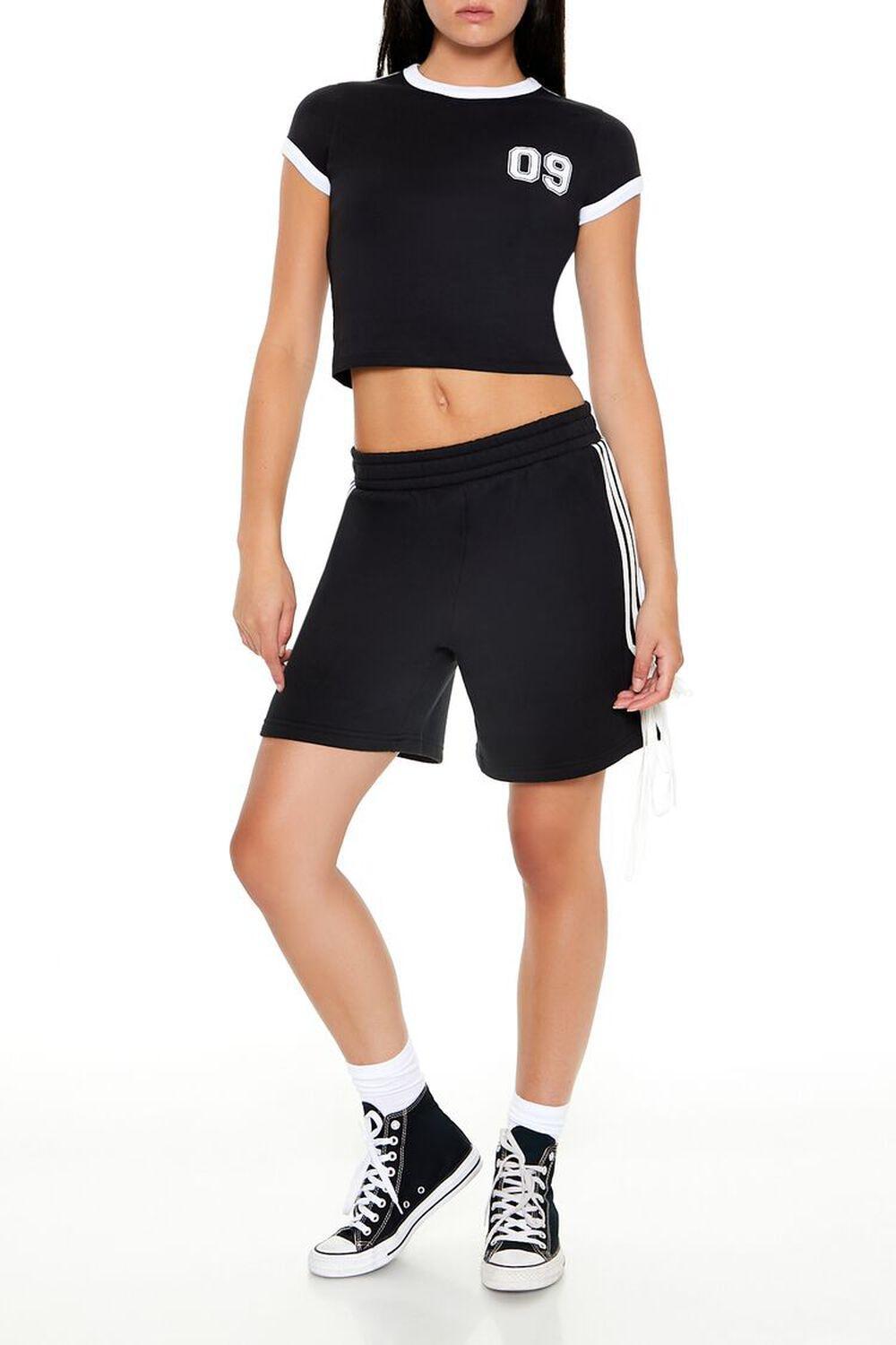 Fleece Striped Tie Sweatshorts | Forever 21 Product Image