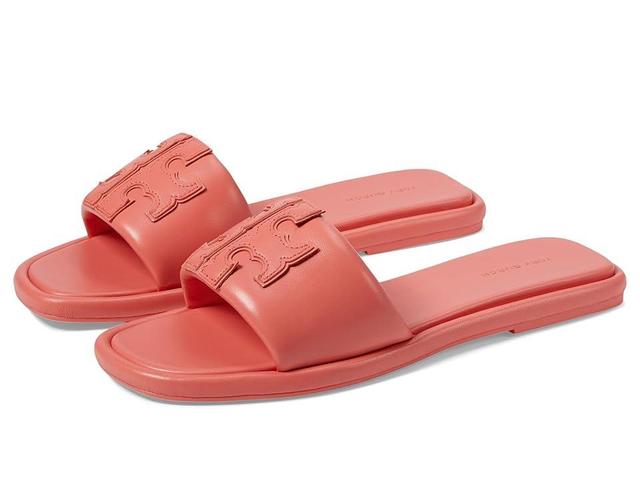 Tory Burch Double T Sport Slides (Coral Crush) Women's Sandals Product Image