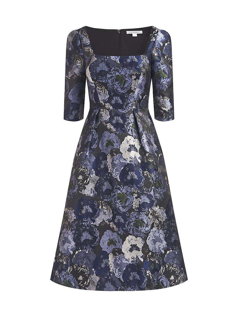 Kay Unger Piper Floral Jacquard Fit & Flare Midi Dress Product Image